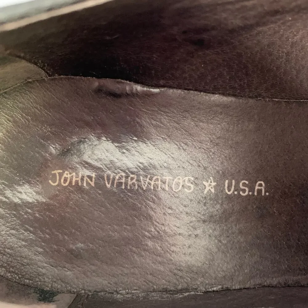 JOHN VARVATOS Size 9.5 Black Leather Derby Lace-Up Shoes
